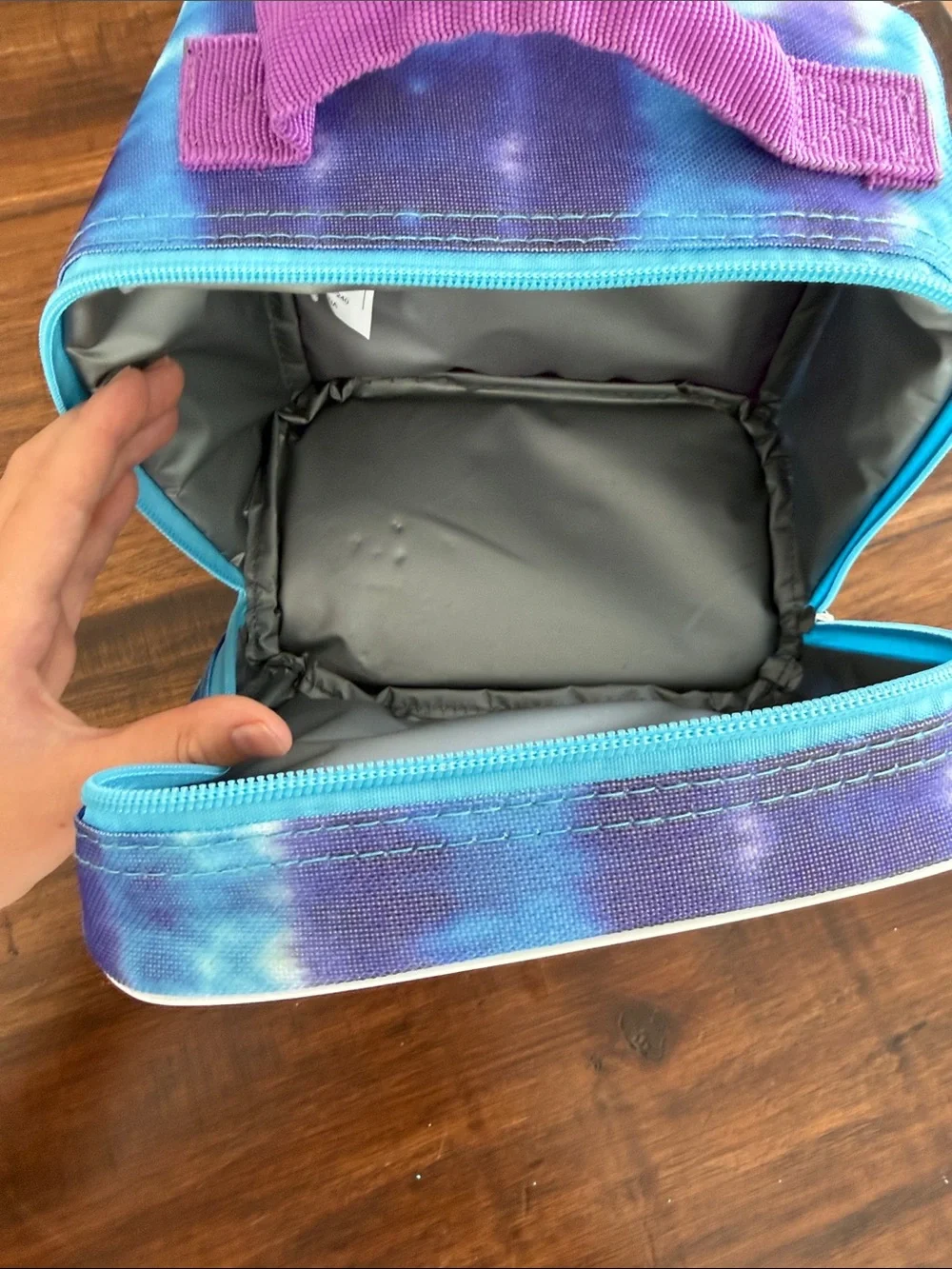 Lilo and Stitch Kids Lunch Bag in Tie Dye Blue and Purple